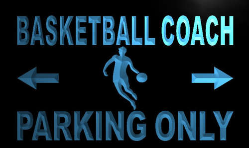 Basketball Coach Parking Only Neon Light Sign